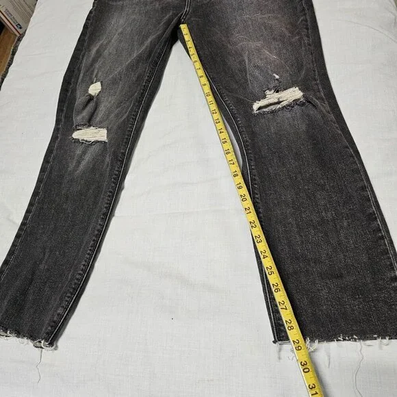 Favorite Daughter Jordie Charcoal Gray Distressed Jeans Size 34 Stretch Cotton - Picture 11 of 16